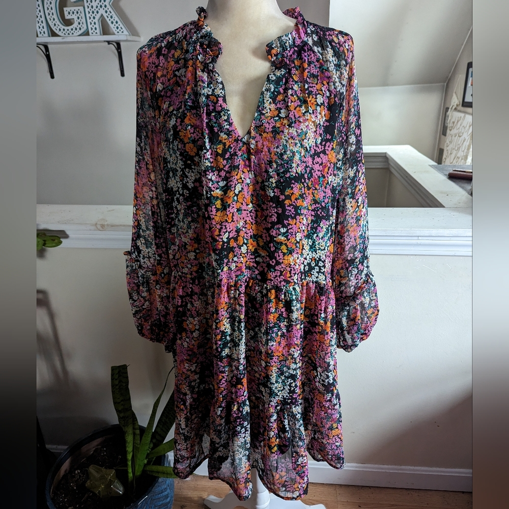 Vince Camuto Long Sleeve Floral Dress Size XL